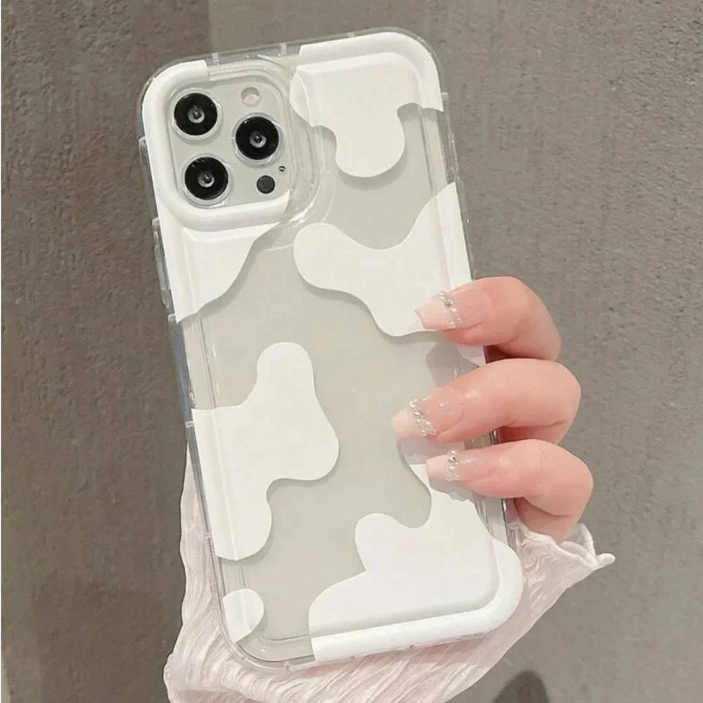 ⚠️Clearance iPhone 13/Pro/Pro Max White Cow Print Phone Case SAU